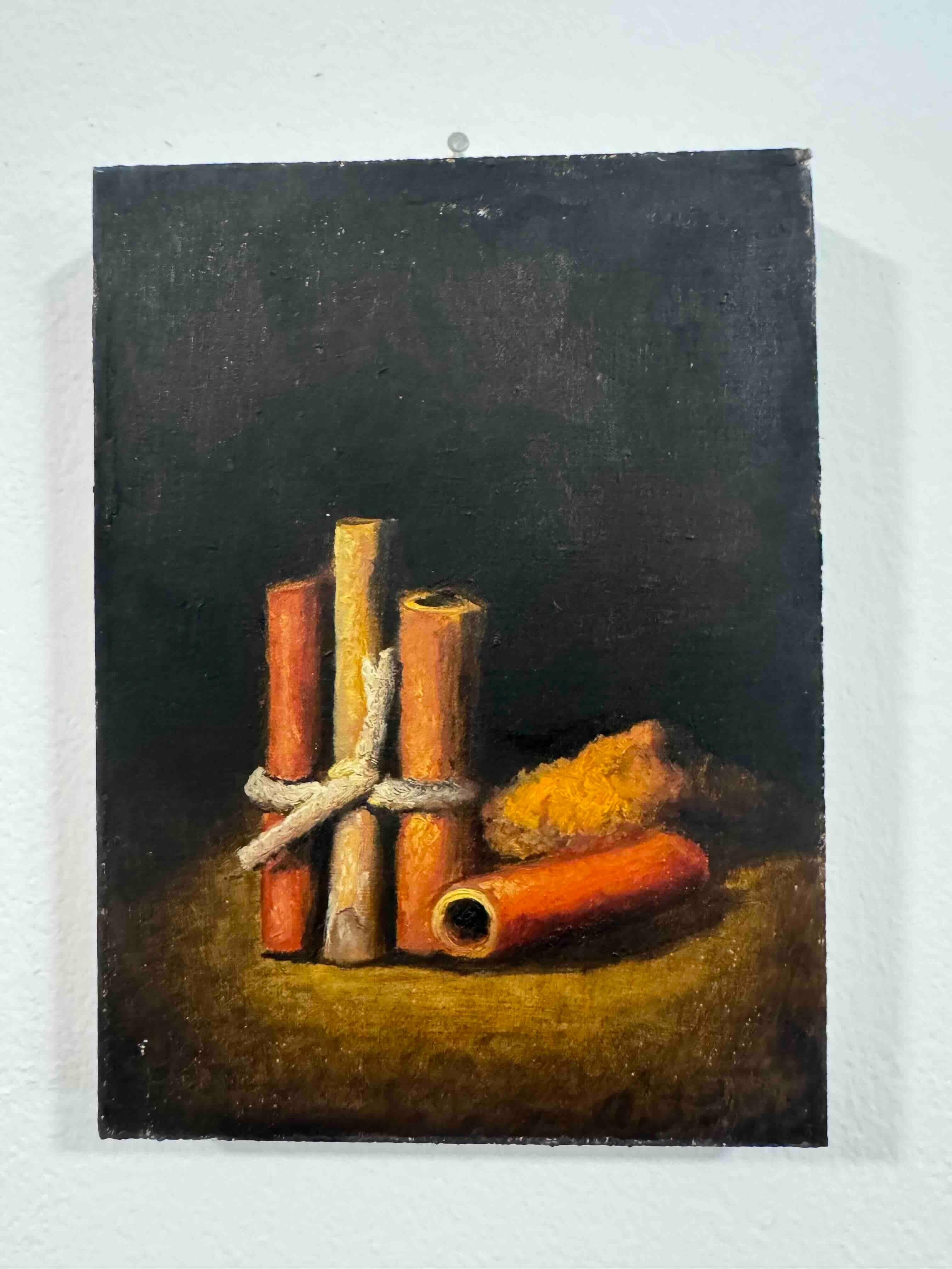 Zimtstangen - realistische Malerei – Painting von Roni Yoffe
