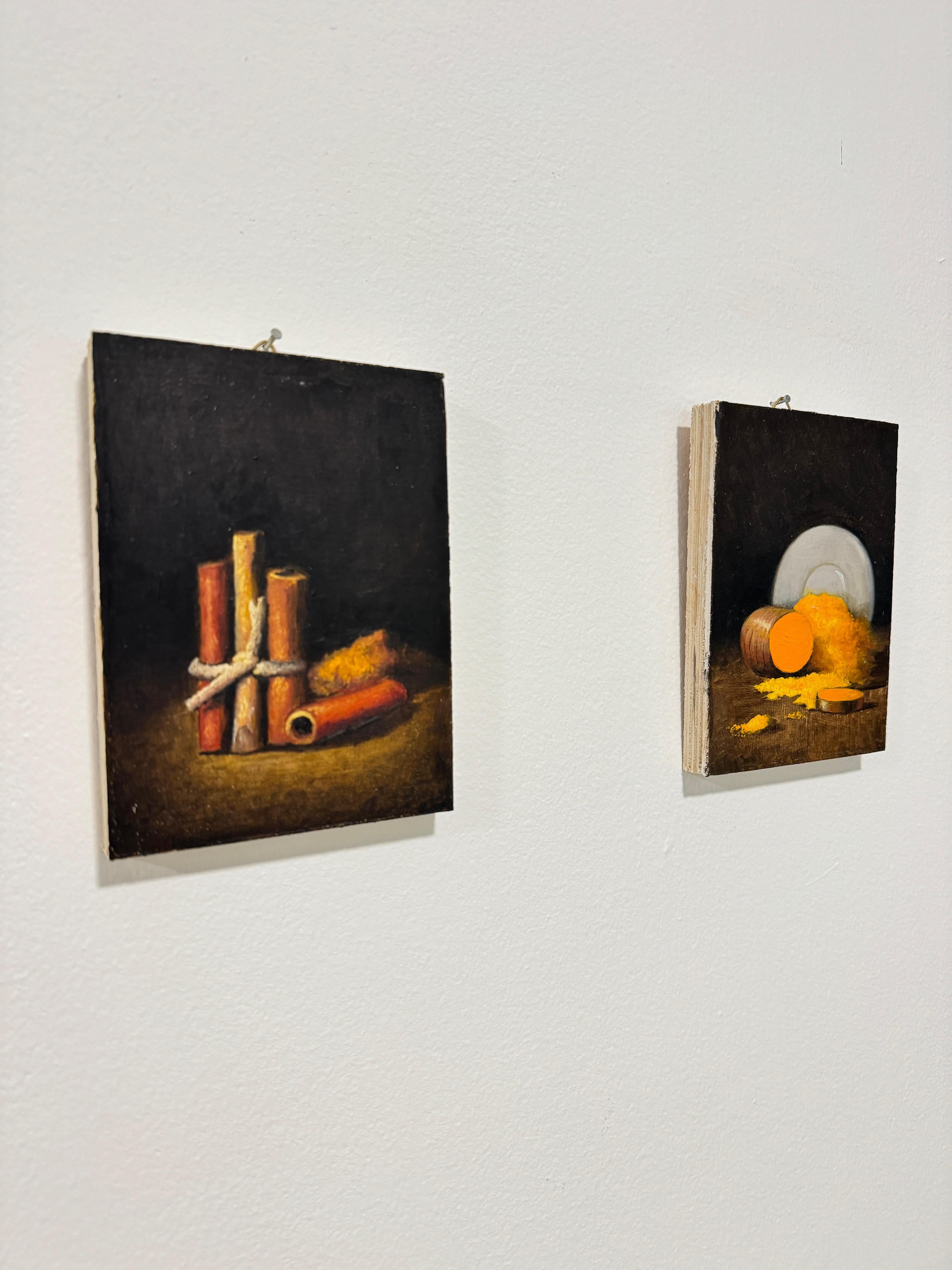 Zimt & Kurkuma Diptychon - realistische Malerei (Realismus), Painting, von Roni Yoffe