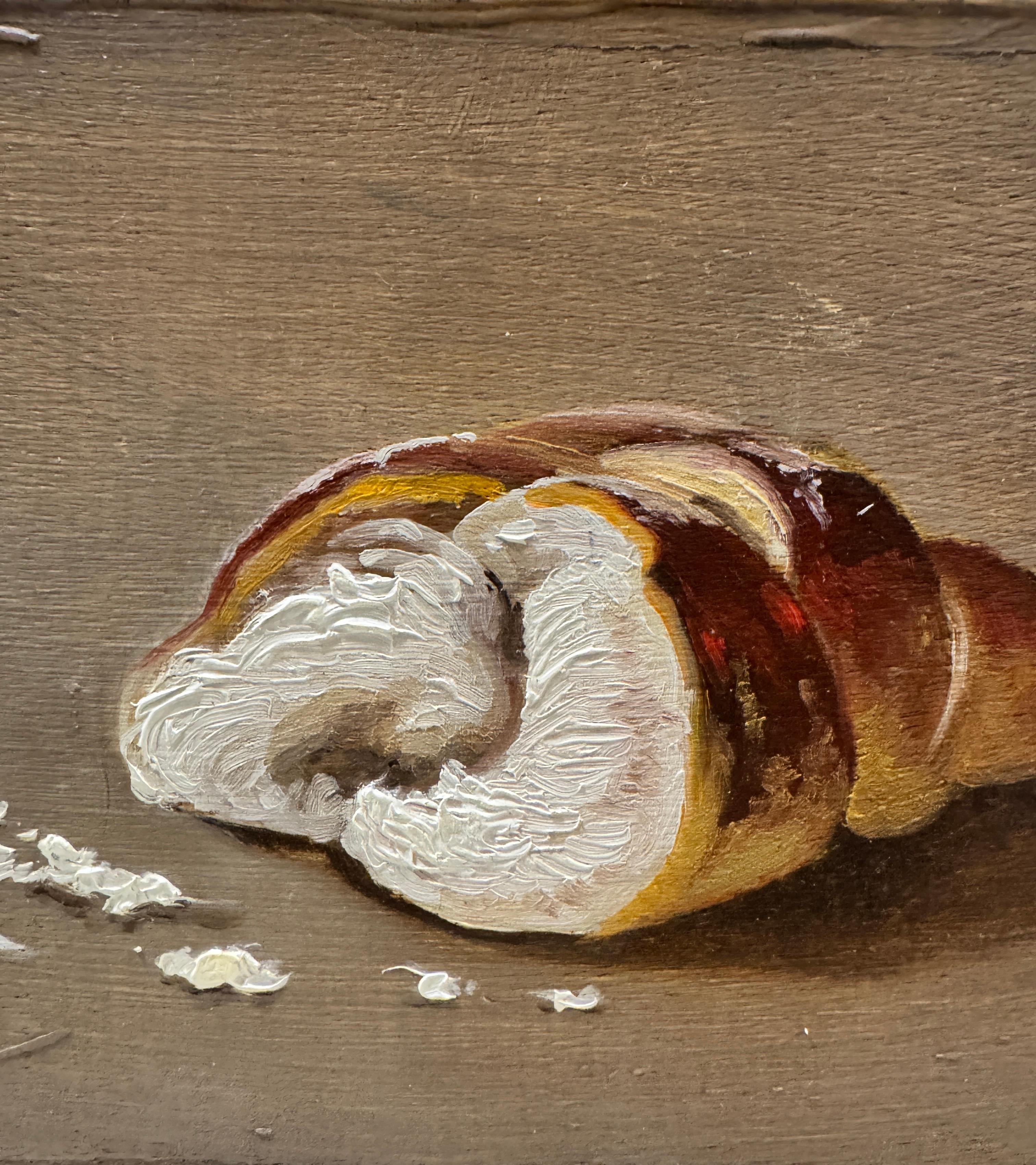 Croissant - realistische Malerei (Realismus), Painting, von Roni Yoffe