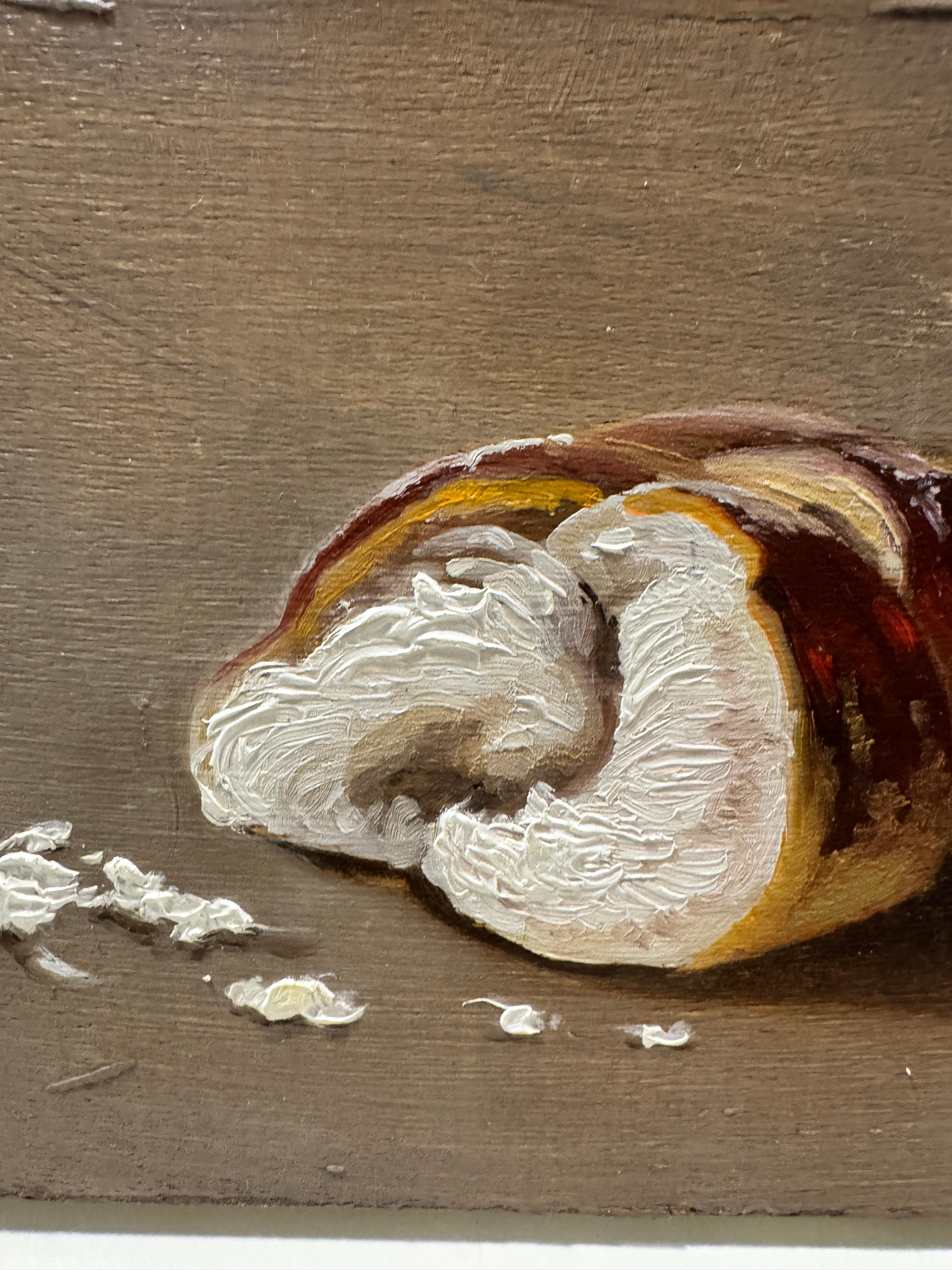 Croissant - realistische Malerei im Angebot 1