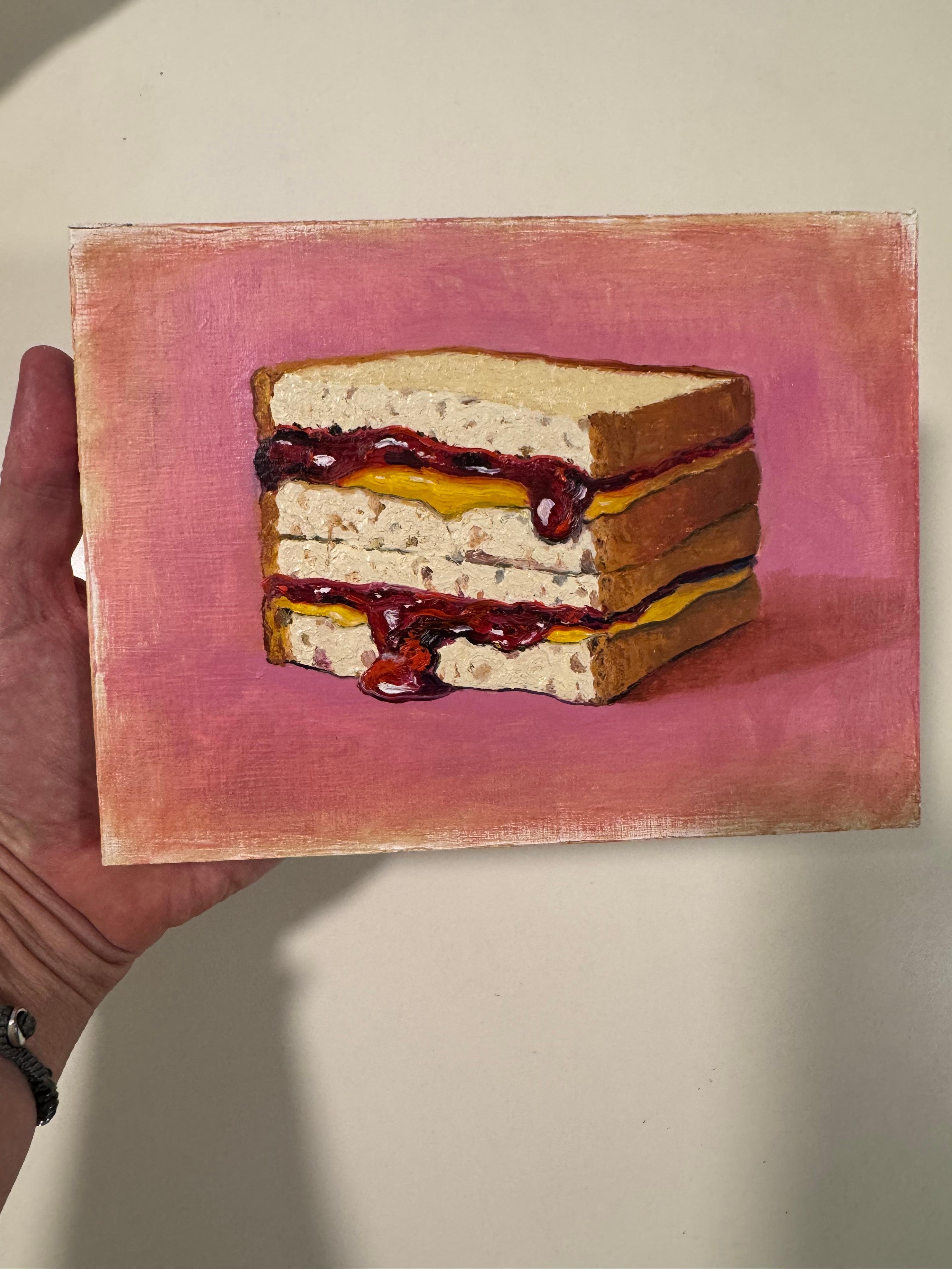 Erdnussbutter-Gelee-Sandwich - realistische Malerei im Angebot 2