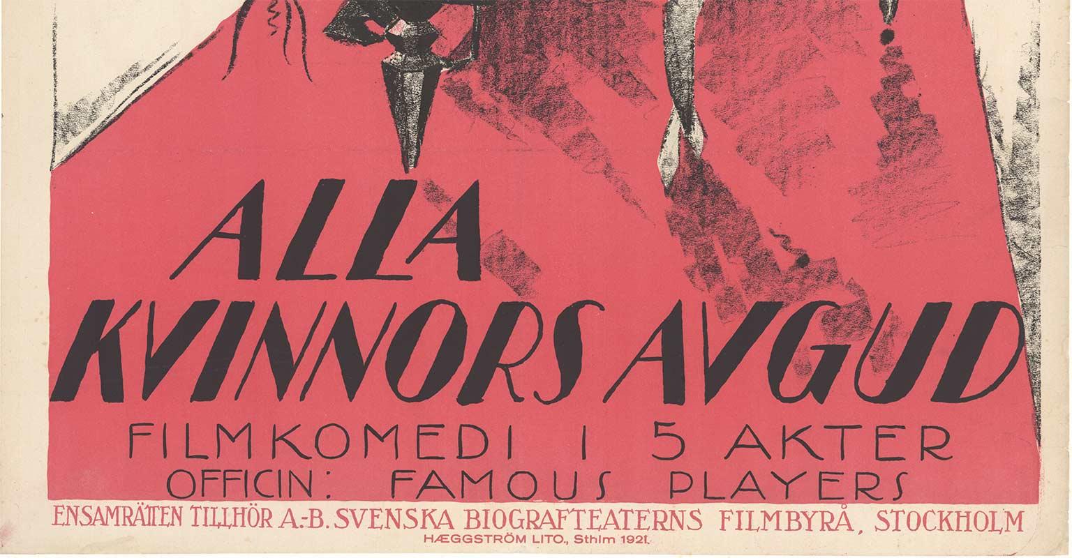 Affiche de film vintage silencieuse d'origine Alla Kvinnors Avgud (le idole de toutes les femmes) - Print de Ronman 