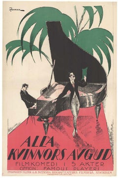 Original Alla Kvinnors Avgud (the idol of all women) vintage silent movie poster