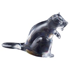 Ronneby Glasbruk, Sweden. Glass sculpture in the shape of an otter. Ronneby Glasbruk, Sweden. Glass sculpture in the shape of an otter.