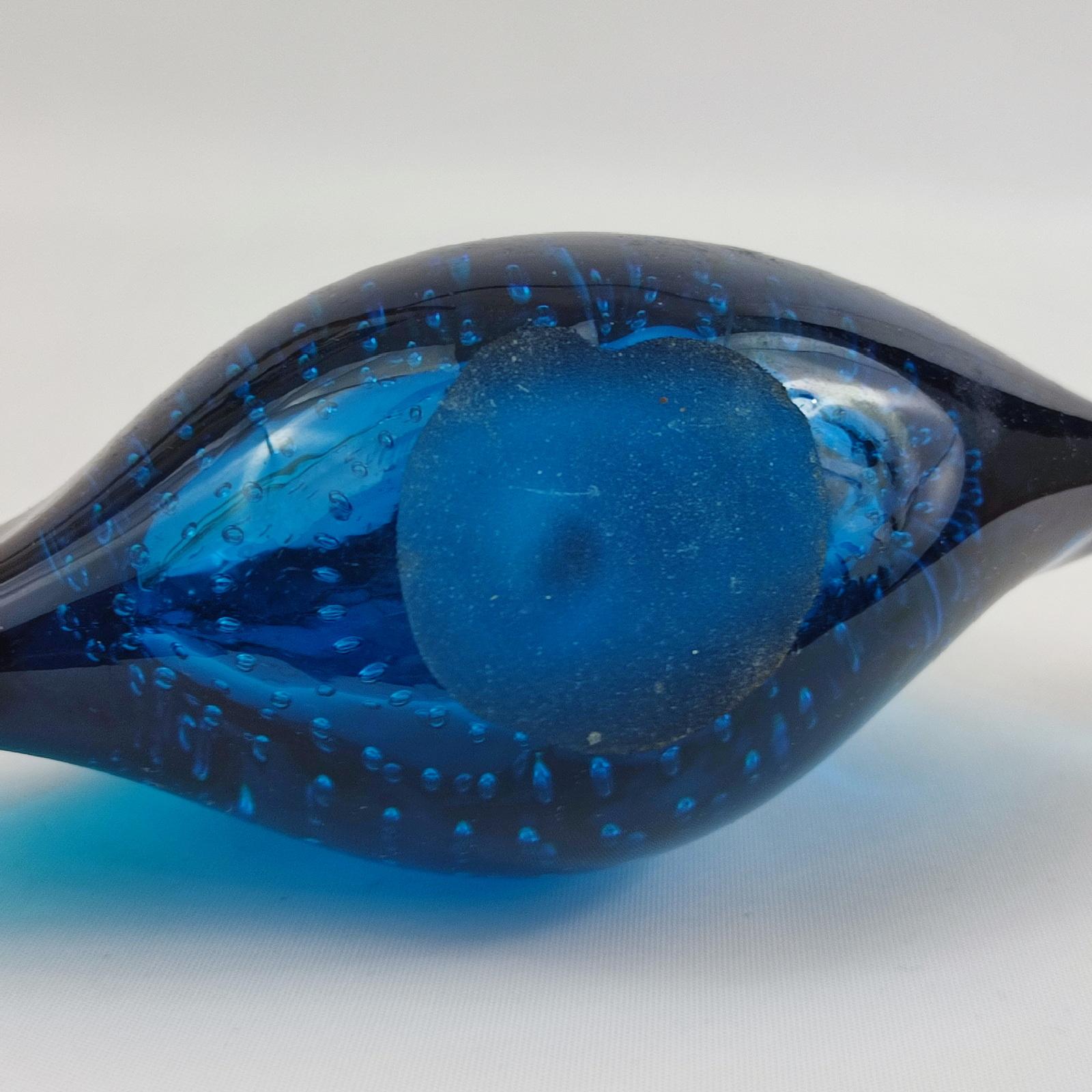 Ronneby, Sweden, Blue Glass Fish, Art Glass, 1970s - FREE SHIPPING For Sale 2
