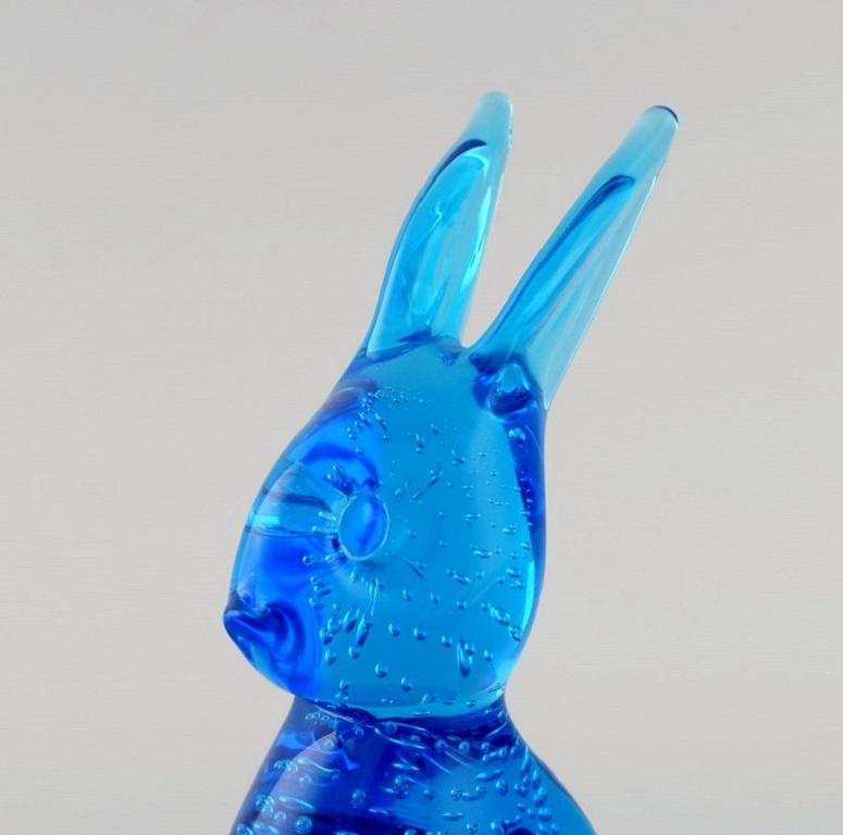 Ronneby, Svezia, Tre figure in vetro artistico soffiato a bocca blu, anni '70 In condizioni ottime in vendita a Copenhagen, DK