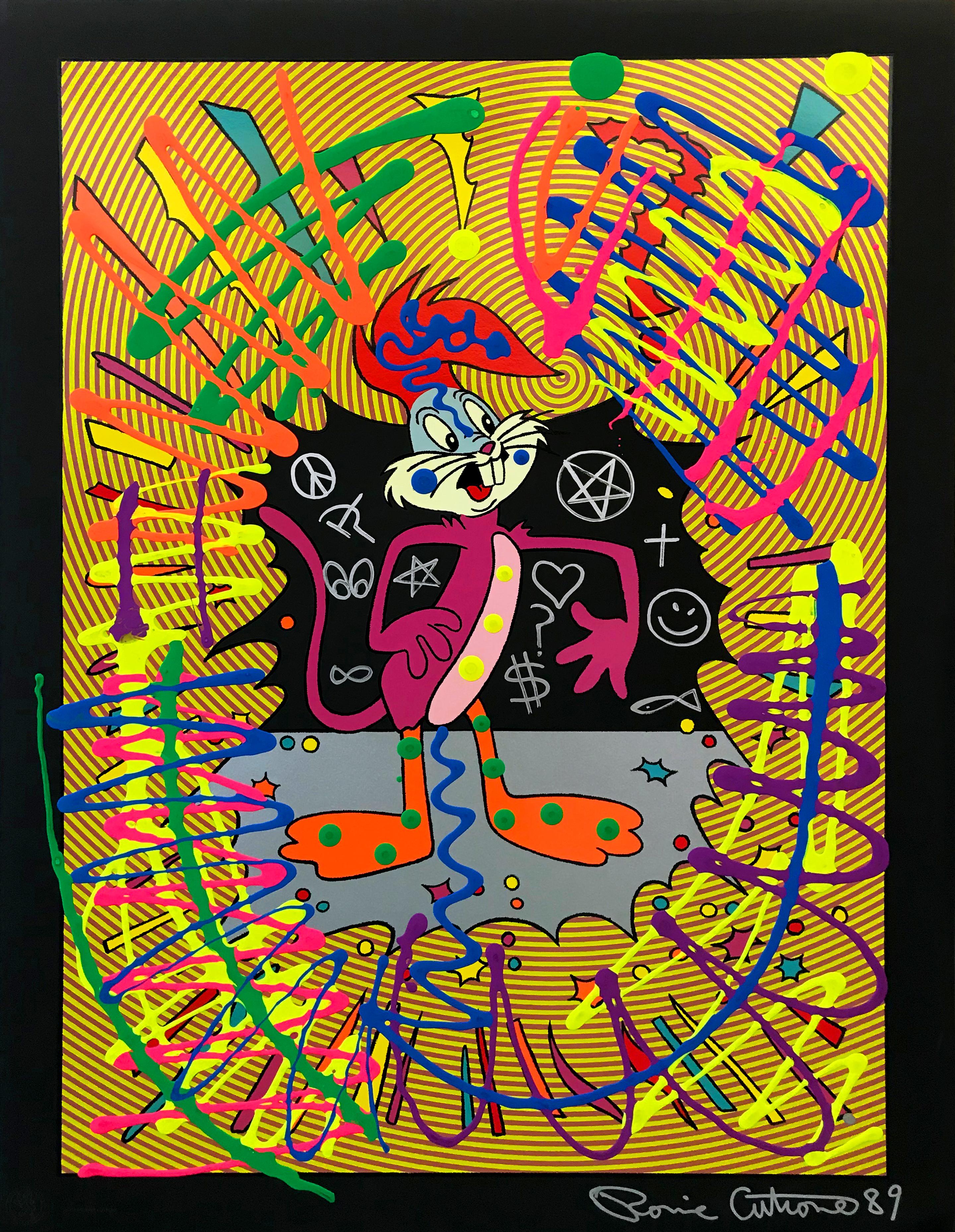 Crisi d'identità (serigrafia unica impreziosita a mano) - Mixed Media Art Pop Art di Ronnie Cutrone