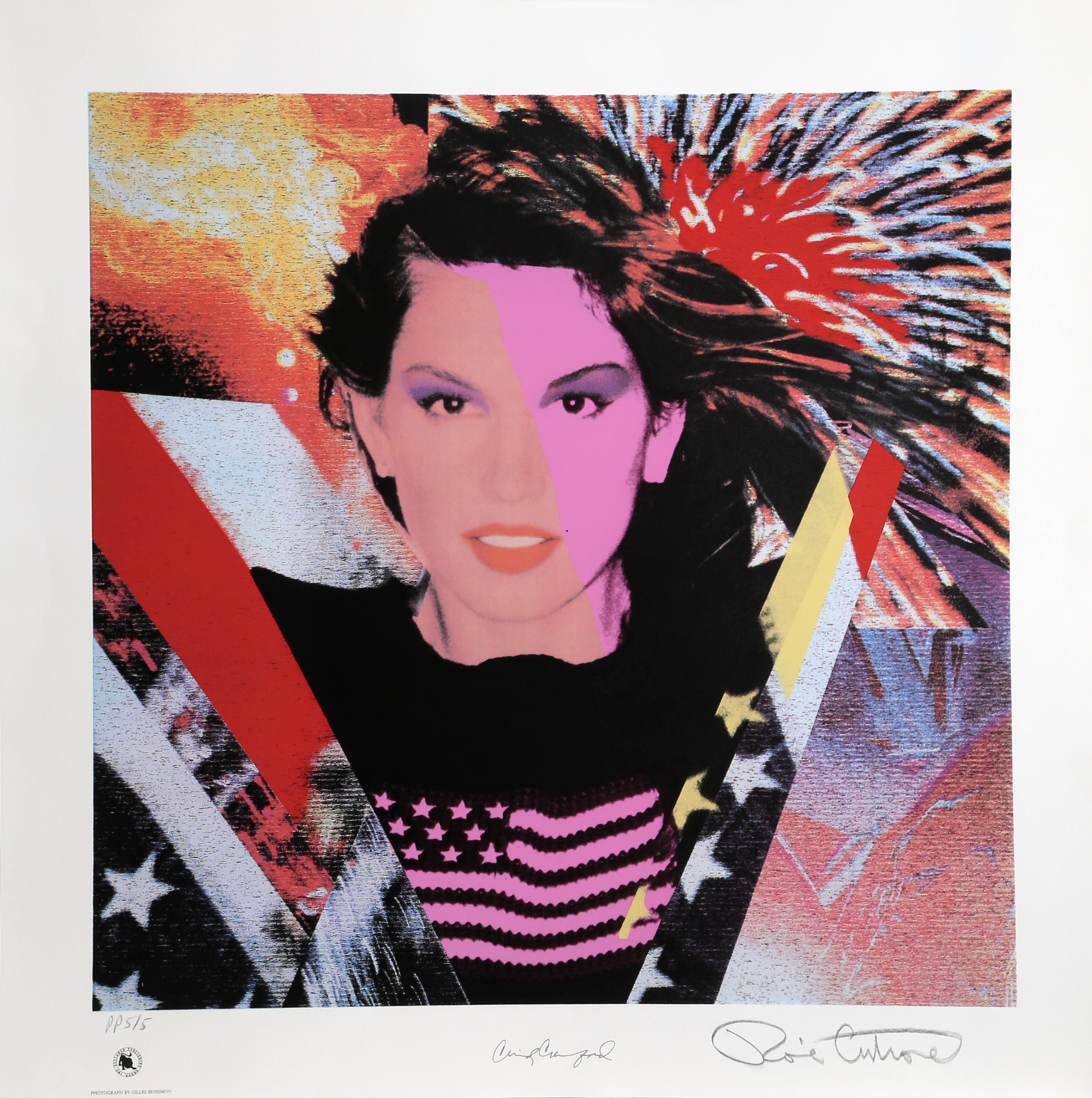 Cindy Crawford, Pop Art silkscreen by Ronnie Cutrone