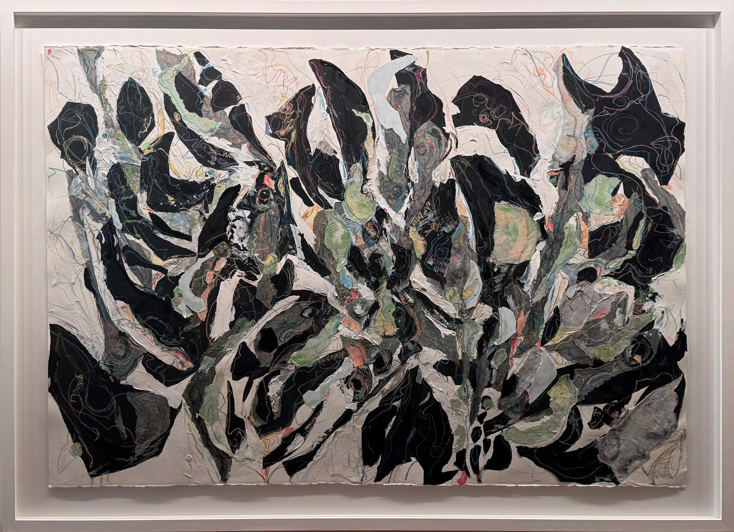 Green Ways
Ronnie Foont, American
Date: 2020
Mixed Media on Paper, signed
Size: 40 x 60 in. (101.6 x 152.4 cm)
Frame Size: 48 x 68 inches