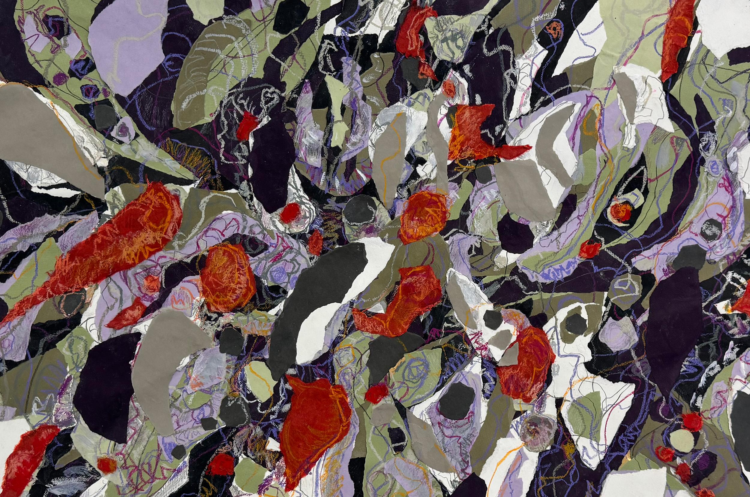 Razzle Dazzle, expressionniste abstraite technique mixte sur papier de Ronnie Foont en vente 1