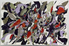 Razzle Dazzle, tecnica mista espressionista astratta su carta di Ronnie Foont