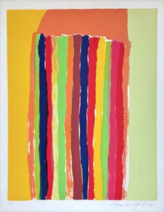 Strisce astratte I, litografia firmata 1973, stampa a colori, AP
