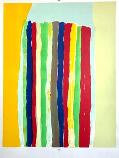 Strisce astratte II, litografia firmata, 1973, stampa a colori