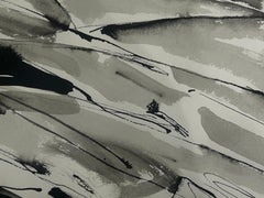 "Sin título" Ronnie Landfield, Abstracto, gestual, blanco y negro, tonos de gris