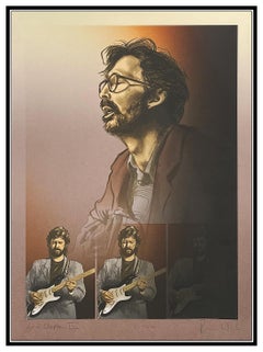 Ronnie Wood Rolling Stones Color Screenprint Eric Clapton Hand Signed Artwork