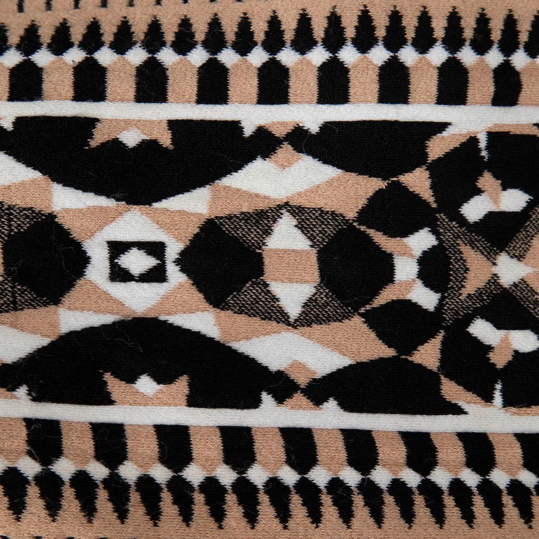 Beige Ronny Kobo Abstract Pattern Back Cut Out Dress Size M en vente
