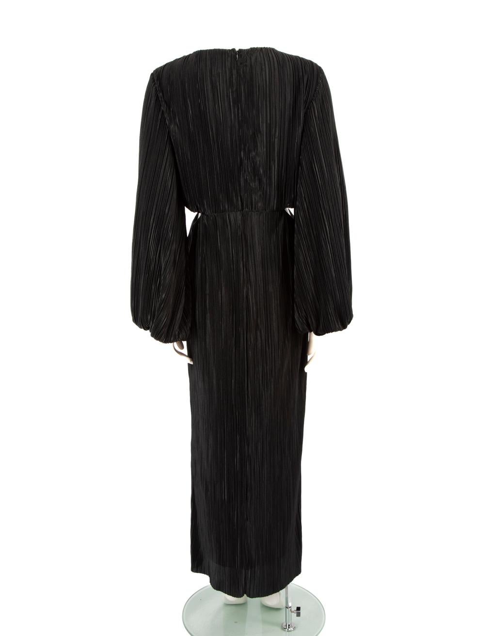 Nero Ronny Kobo - Vestito midi plissettato nero taglia L in vendita