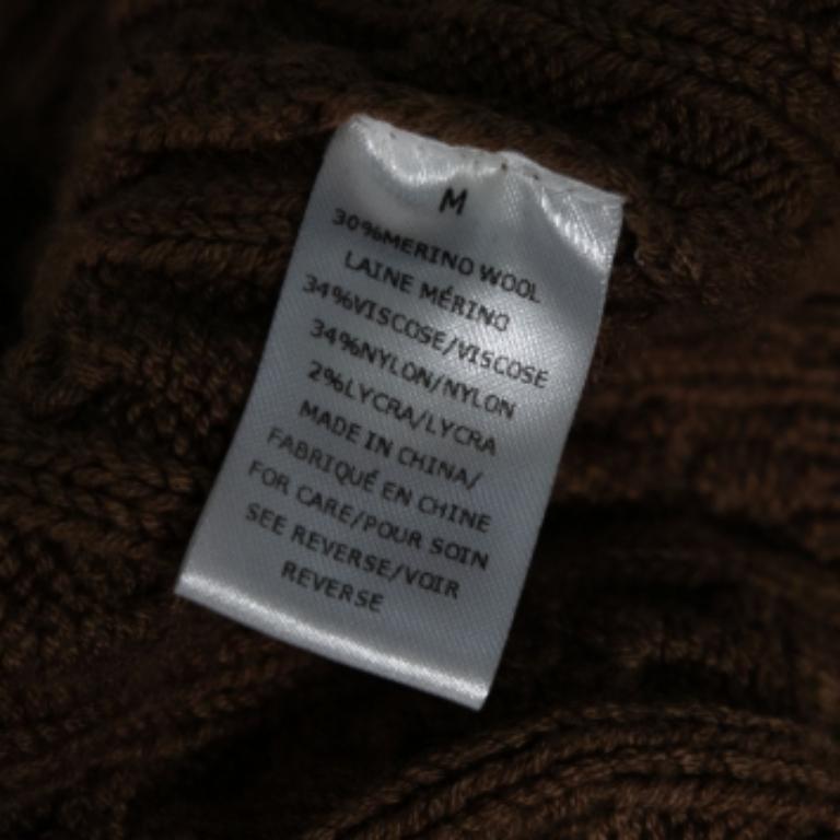 Ronny K-One Brown Cable Knit Wool Cropped Cardigan M Pour femmes en vente