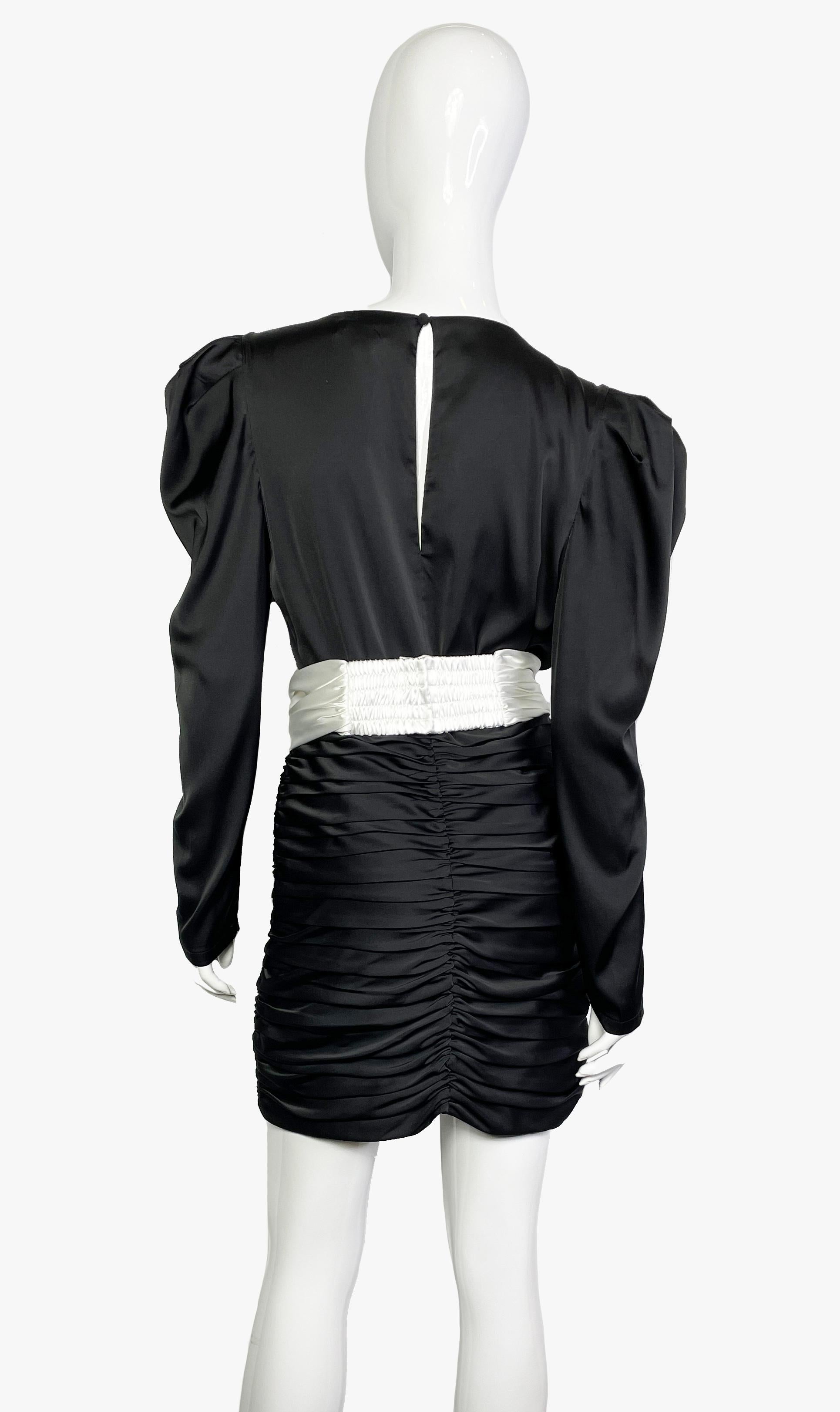 Ronny Kobo Deep V-Neck Bow Dress, 2010s 1
