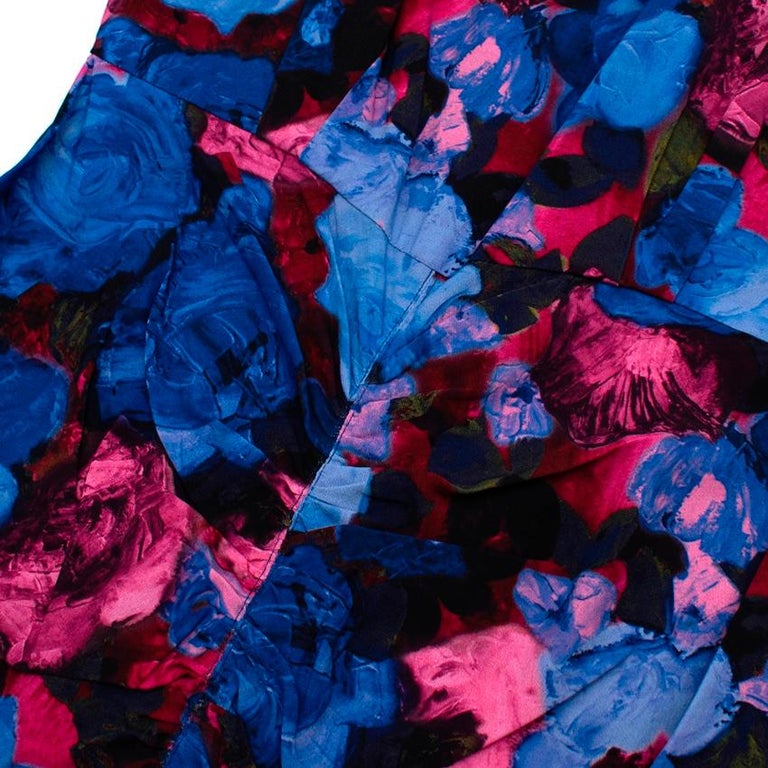 Ronny Kobo Emilia Floral Print Midi Dress - Size S at 1stDibs