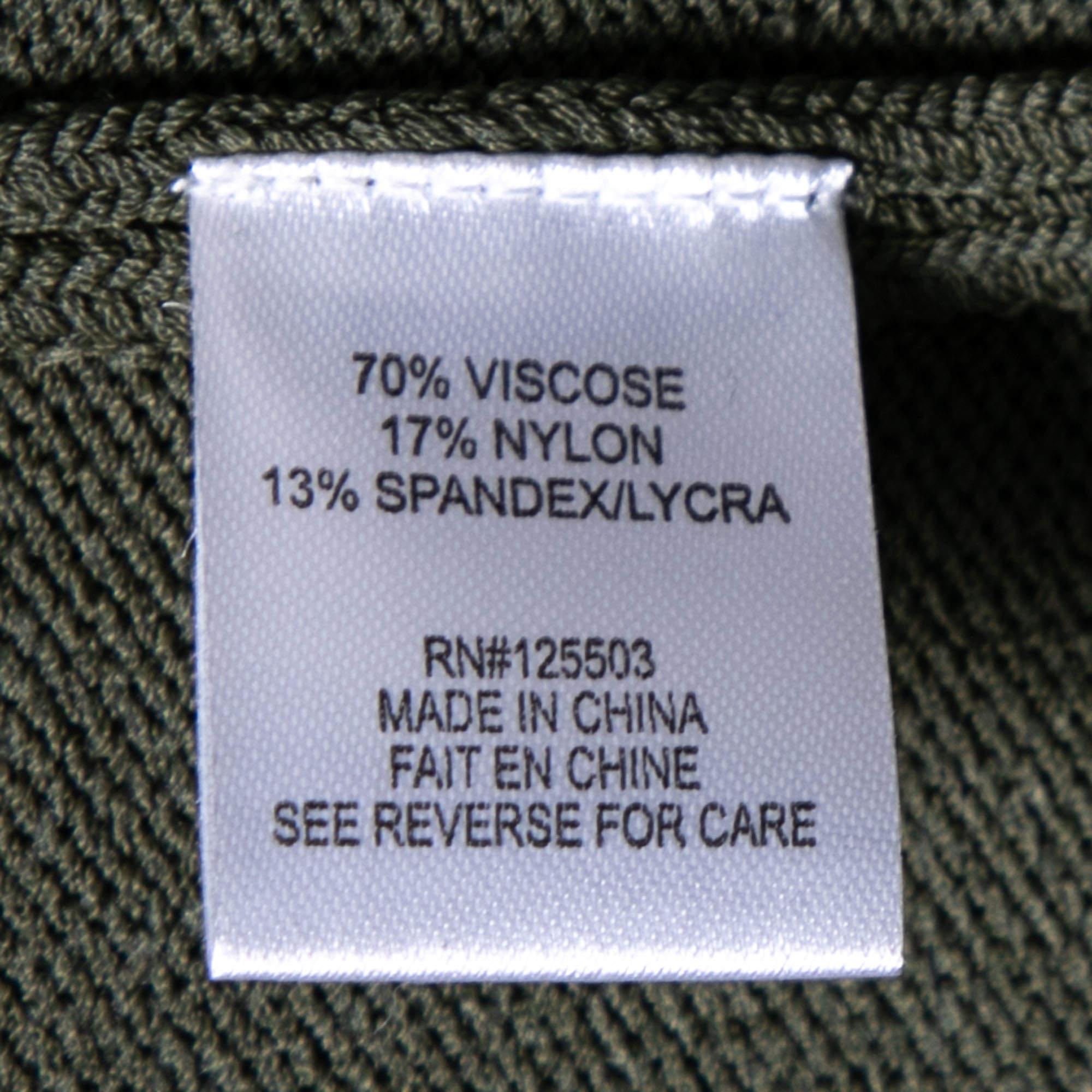 Women's Ronny Kobo Green Knitted Cut-Out Lace Up Detail Bodycon Dress M