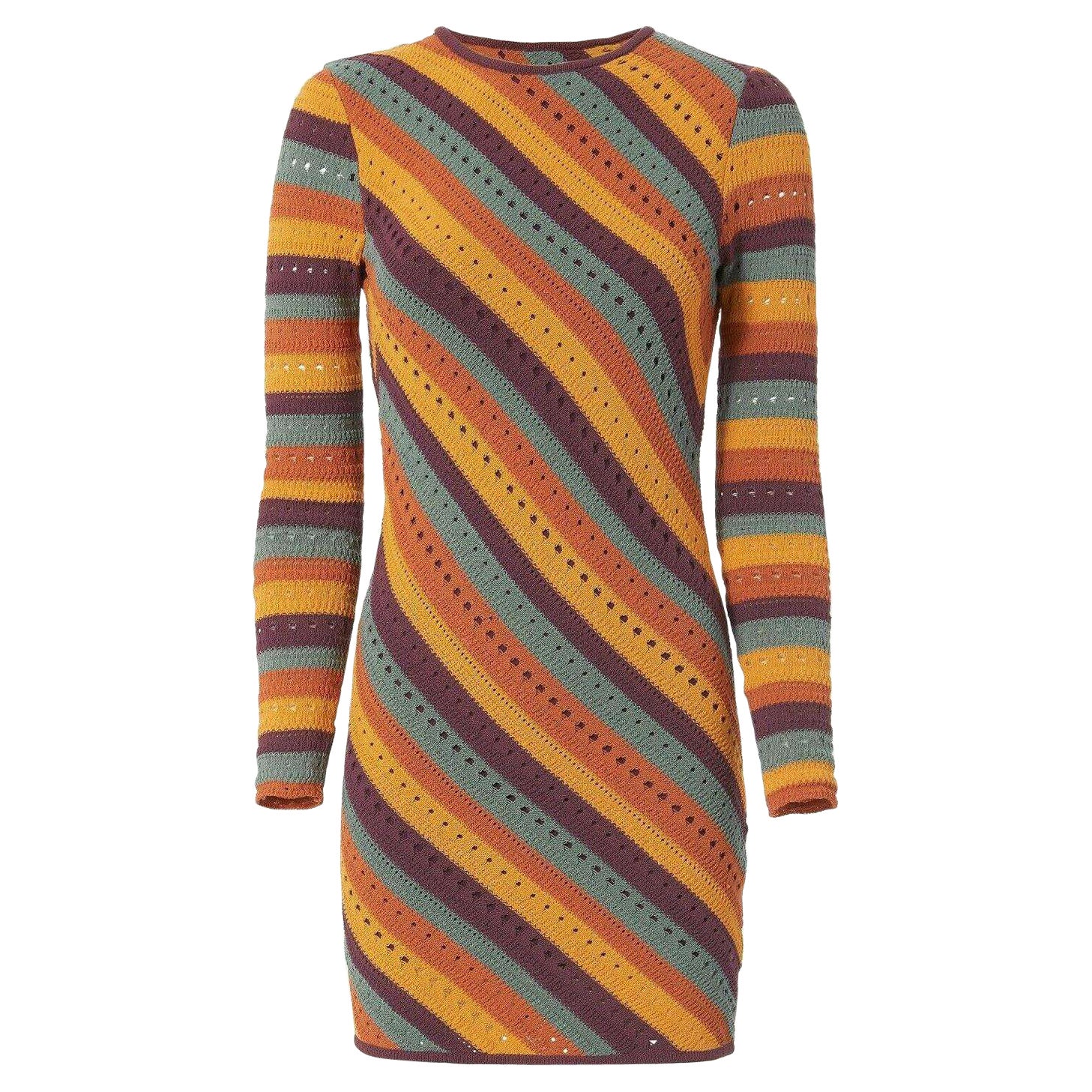 Ronny Kobo Jules Striped Stretch Cotton Blend Mini Dress XSMALL