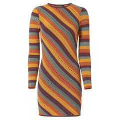 Ronny Kobo Jules Striped Stretch Cotton Blend Mini Dress XSMALL