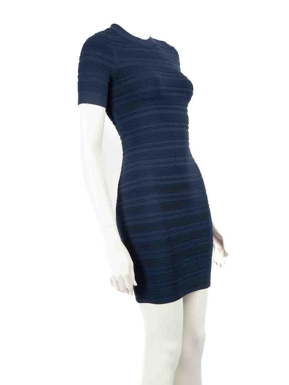 CONDITION is Never worn. No visible wear to dress is evident on this new Ronny Kobo designer resale item.
 
 
 
 Details
 
 
 Navy
 
 Viscose
 
 Knee length dress
 
 Striped
 
 Round neckline
 
 Bodycon and stretchy
 
 Back zip closure
 
 
 
 
 
