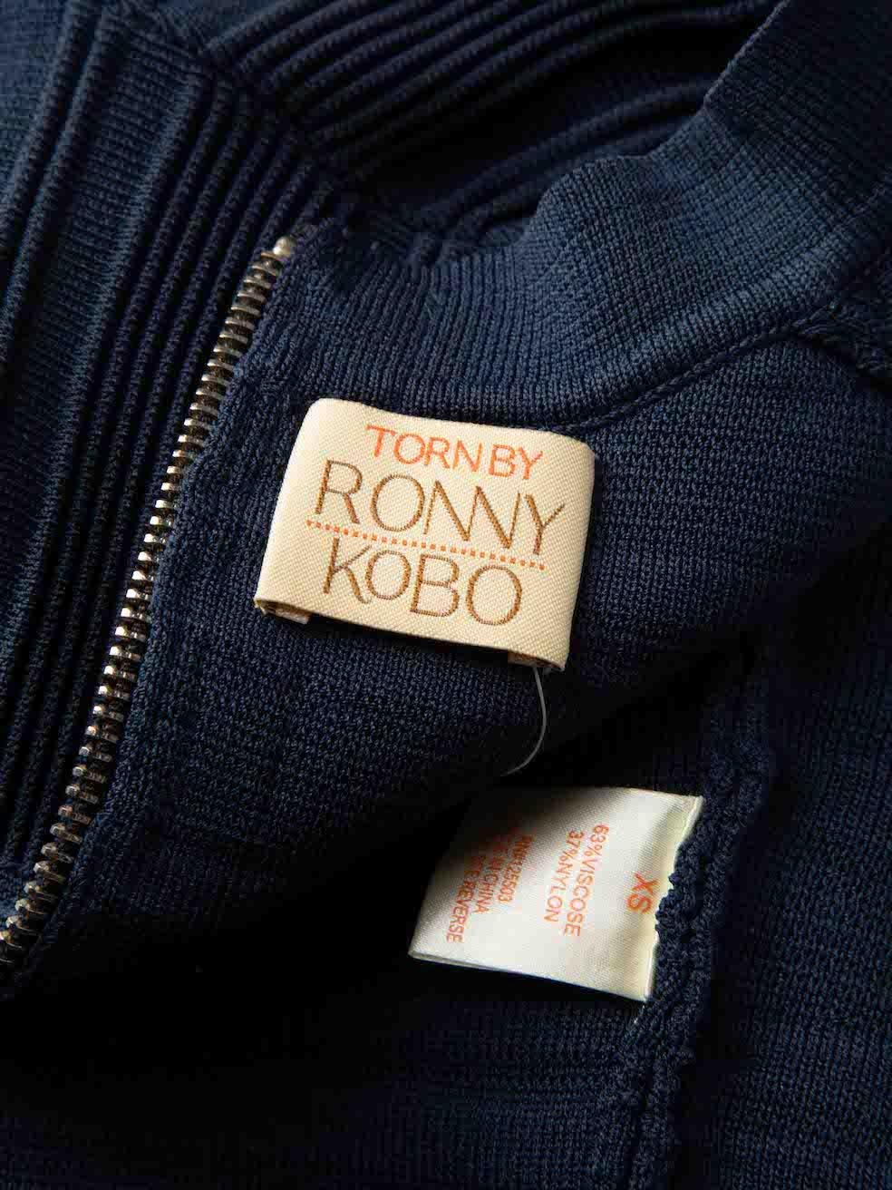Women's Ronny Kobo Navy Striped Knee Length Dress Size XS For Sale