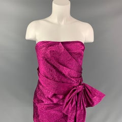 RONNY KOBO Size M Fuchsia Polyamide Bend Wrinkled Strapless Carolayna Dress