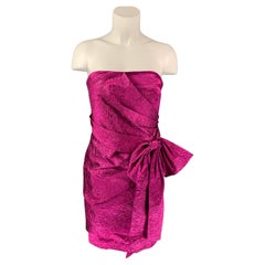 RONNY KOBO Size M Fuchsia Polyamide Bend Wrinkled Strapless Carolayna Dress