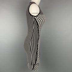 RONNY KOBO Size S Black & White Knitted Viscose Blend Sleeveless Dress