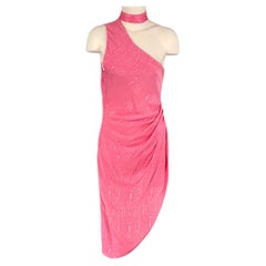 RONNY KOBO Size S Pink Silk Blend One Shoulder Dress