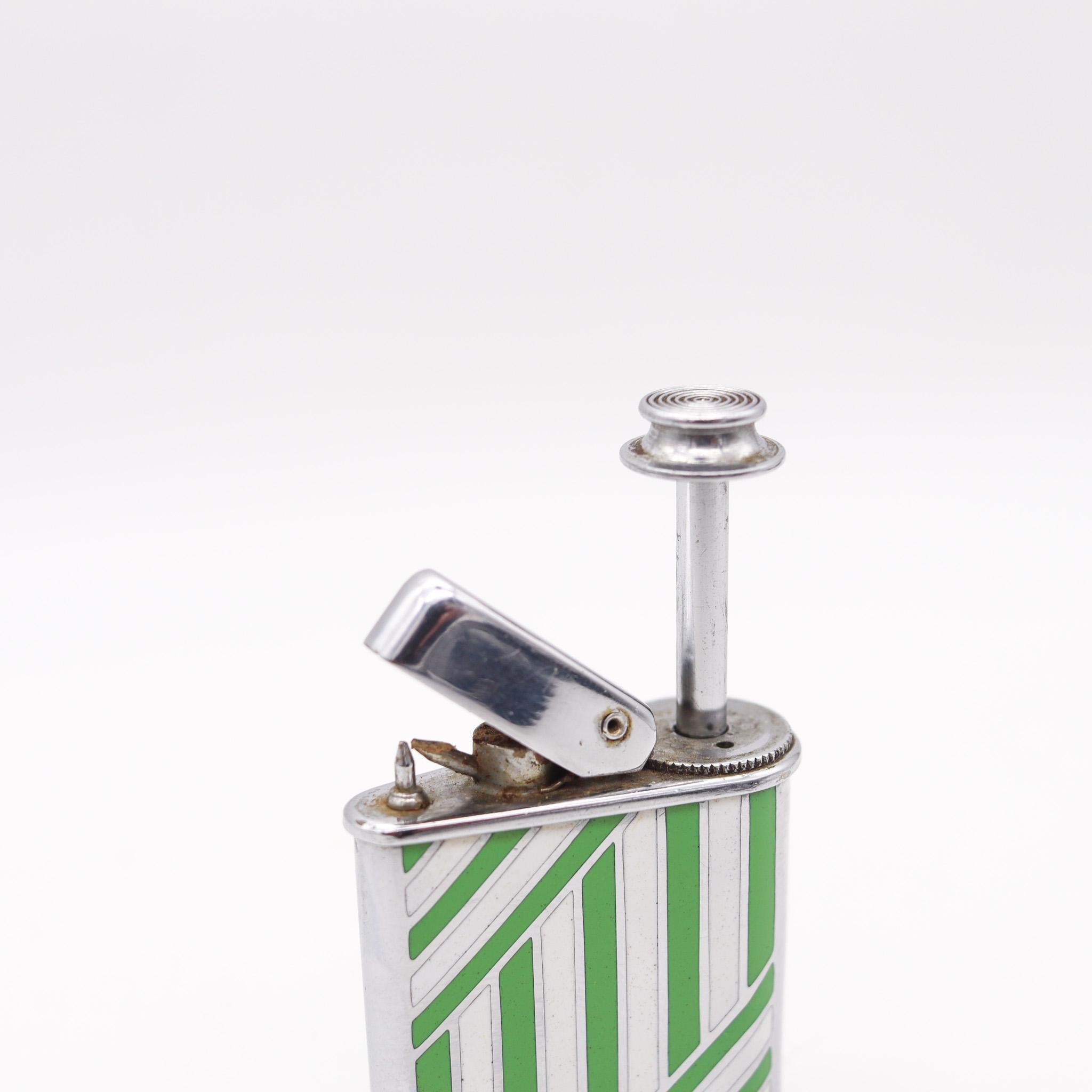 American Ronson 1928 Art Deco Geometric Enameled Perfume Perfu-mist Dispenser