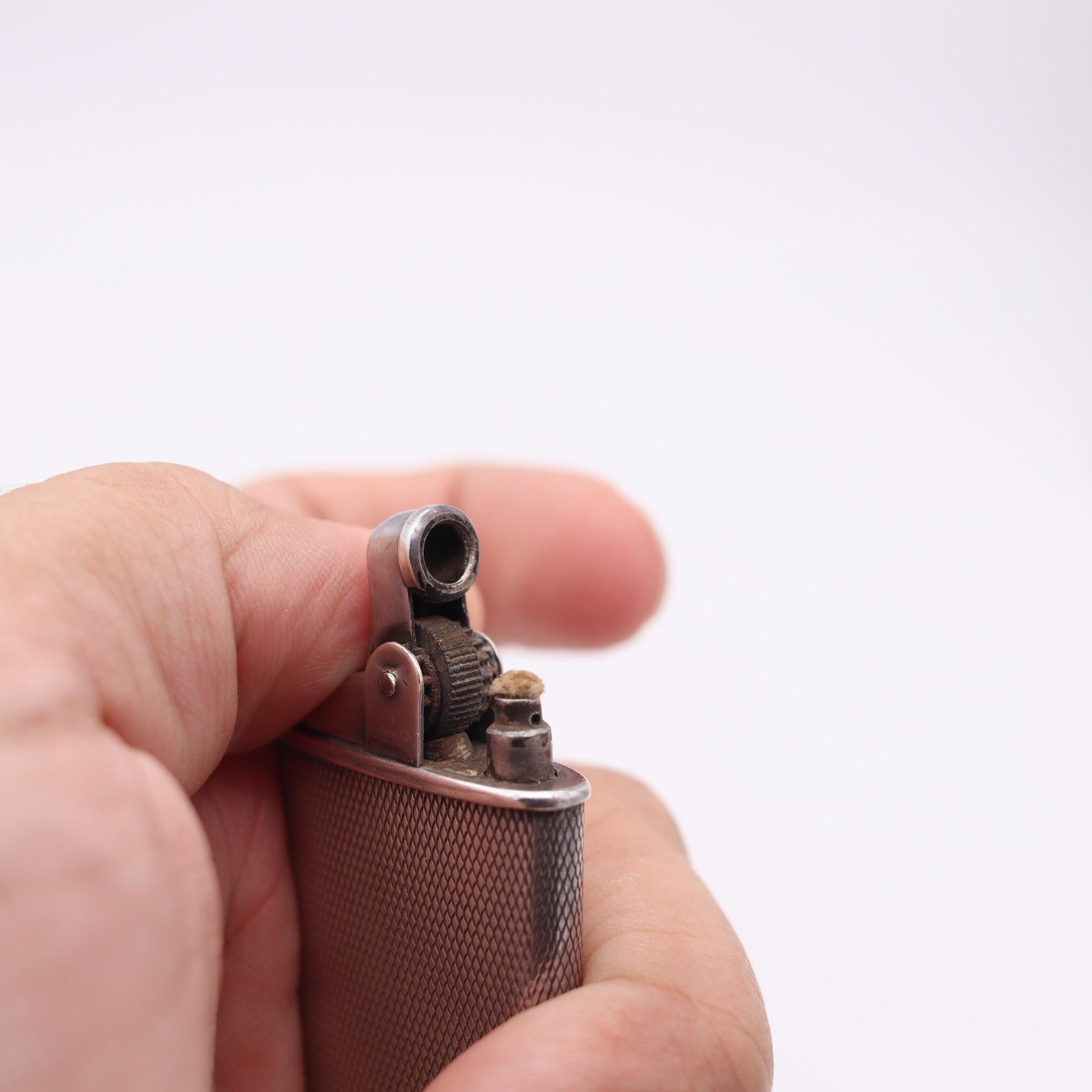 RONSON 1930 Junior Sport Secondo Pollice Modello .925 Sterlina Guilloche Petrol In condizioni ottime in vendita a Miami, FL