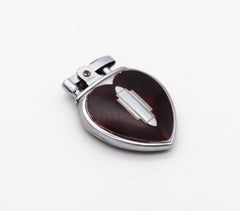 Ronson 1937 Art Deco Heart Lighter Faux Tortoise Lacquer And Chromed Steel