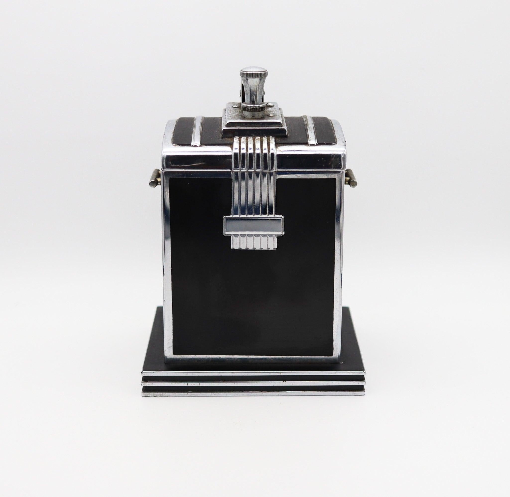 Art déco RONSON 1937 Art Déco T-T Smoker's Desk Double Box & Touch Tip Lighter en vente