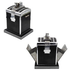 RONSON 1937 Art Deco T-T Smoker's Desk Double Box & Touch Tip Lighter