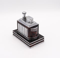 Ronson 1938 Art Deco Machine Age Geometric Deluxe Classic Desk Touch Tip Lighter