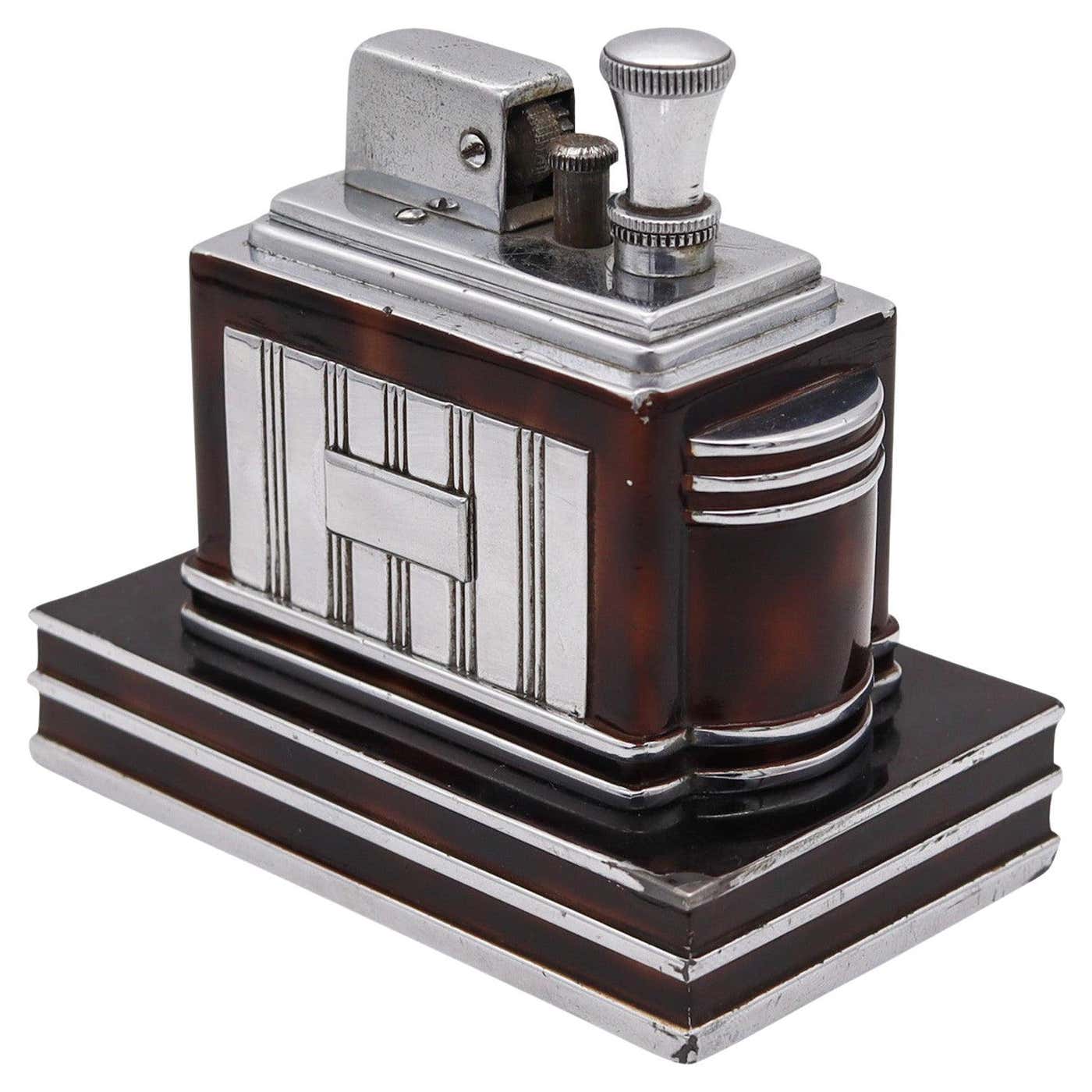 Ronson 1938 Art Deco Machine Age Geometric Deluxe Classic Desk Touch ...