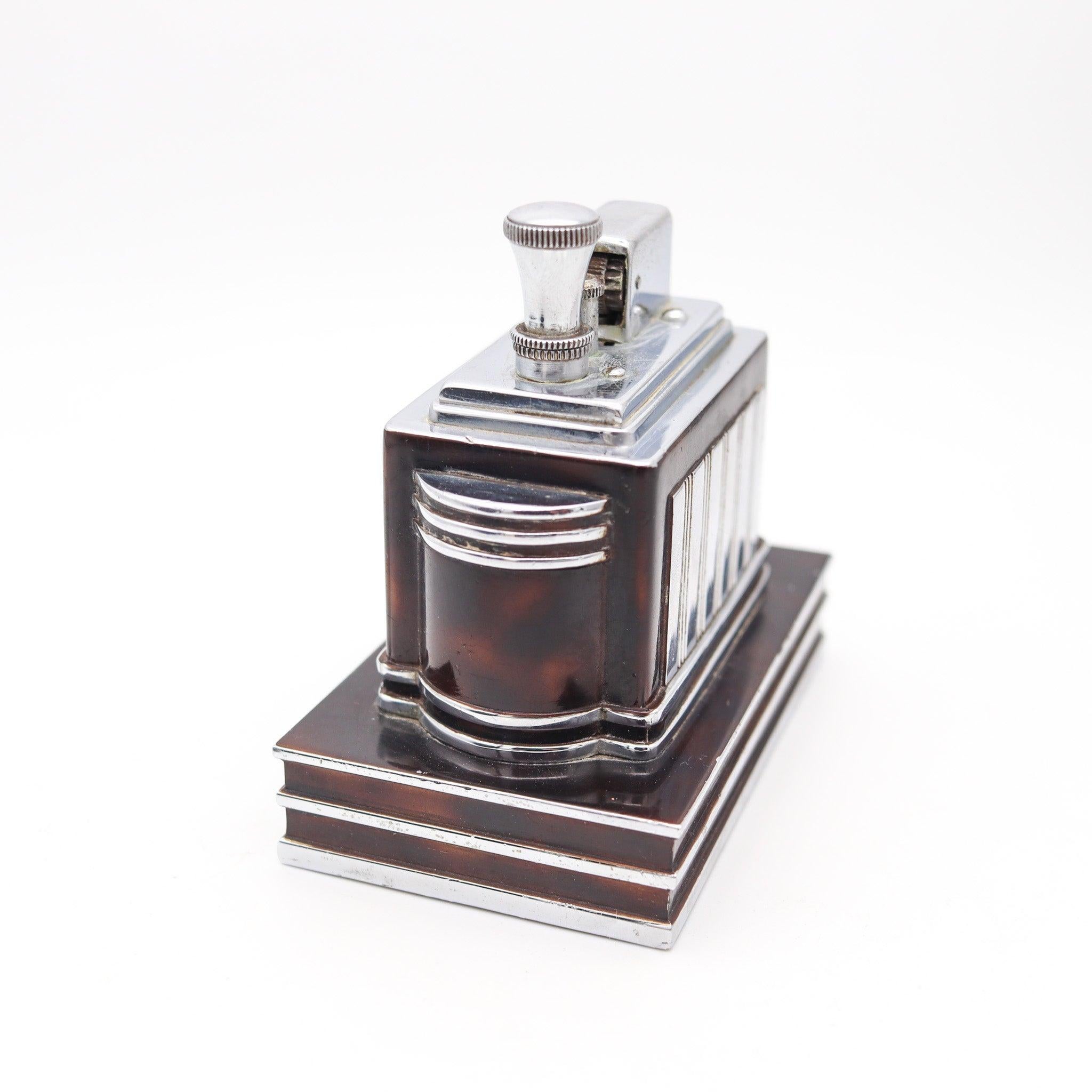 Americano RONSON 1938 Art Deco Machin Age laccato Deluxe Classic Touch Tip Accendino in vendita