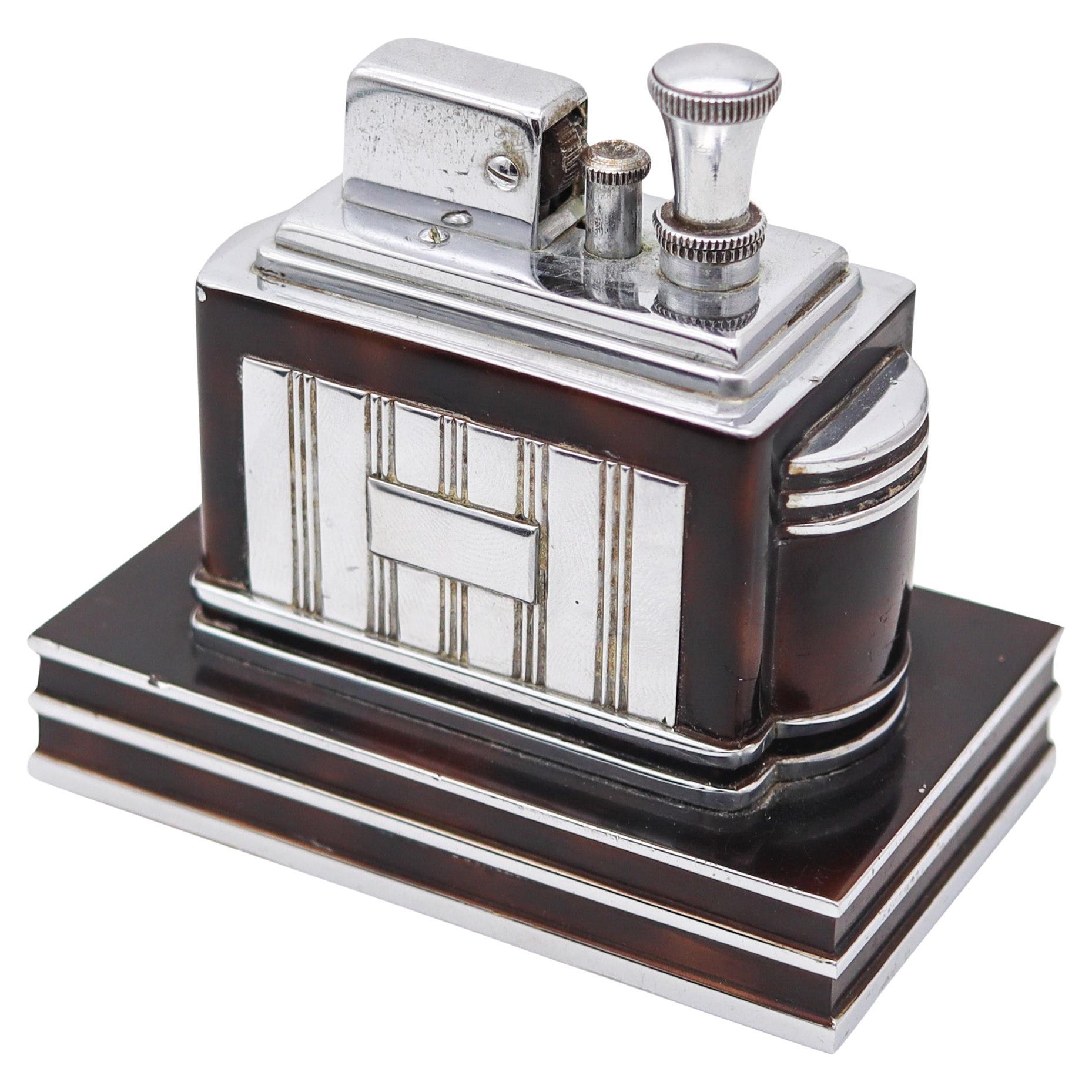 RONSON 1938 Art Déco Machine Age laqué Deluxe Classic Touch Tip Lighter