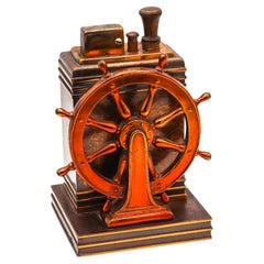 Encendedor de toque náutico de sobremesa RONSON 1939 Art Decó Dureum Latón