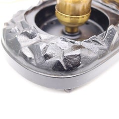 RONSON Art Deco 1920 Polar Bear And Iceberg Desk Lamp In Bronze and Art-Glass