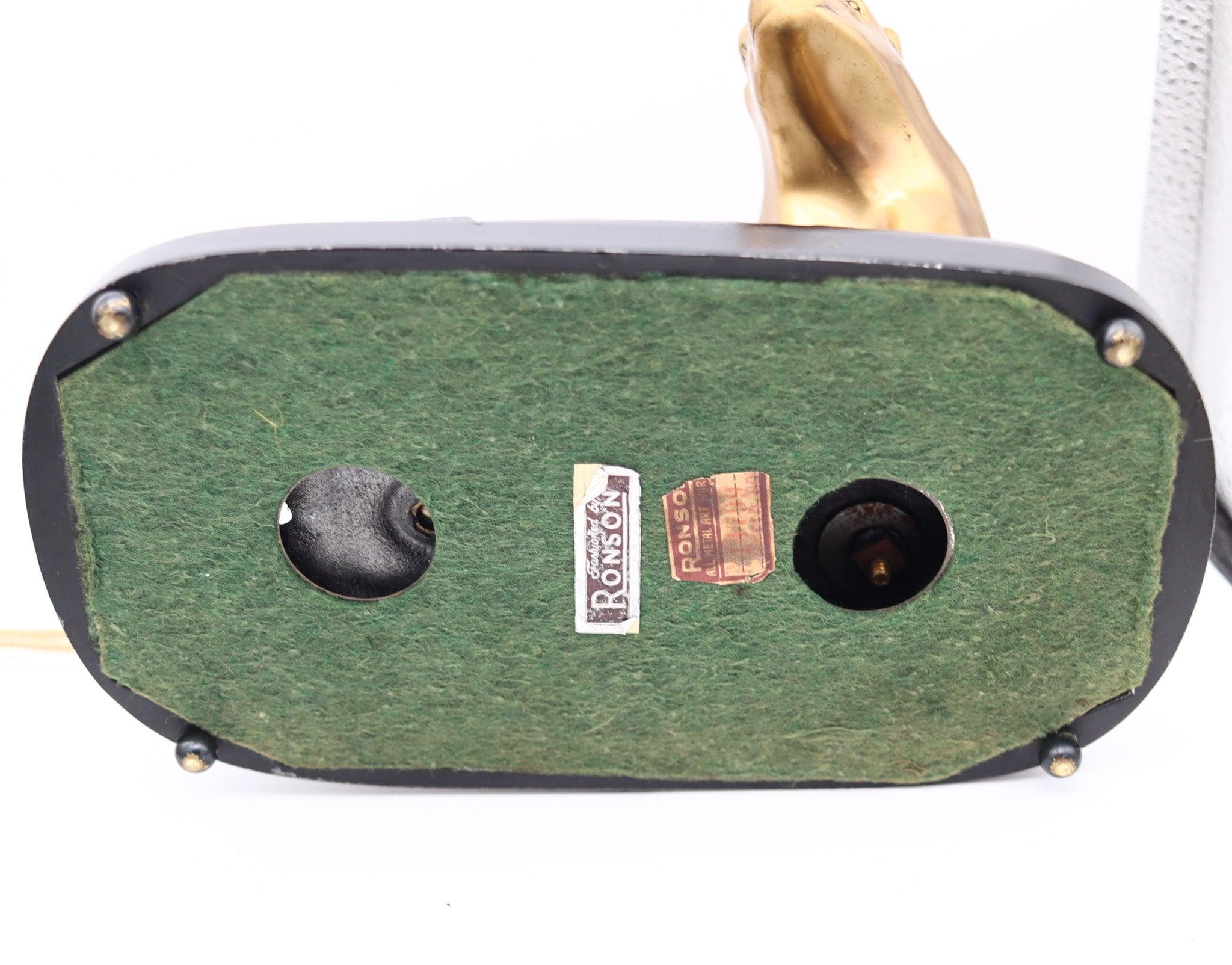 Art déco RONSON Lampe de bureau Art Déco 1920 Ours polaire et iceberg en bronze et verre d'art en vente