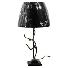 Used Ronson Art Deco Lady Dancing table lamp chrome and black very rare 14425