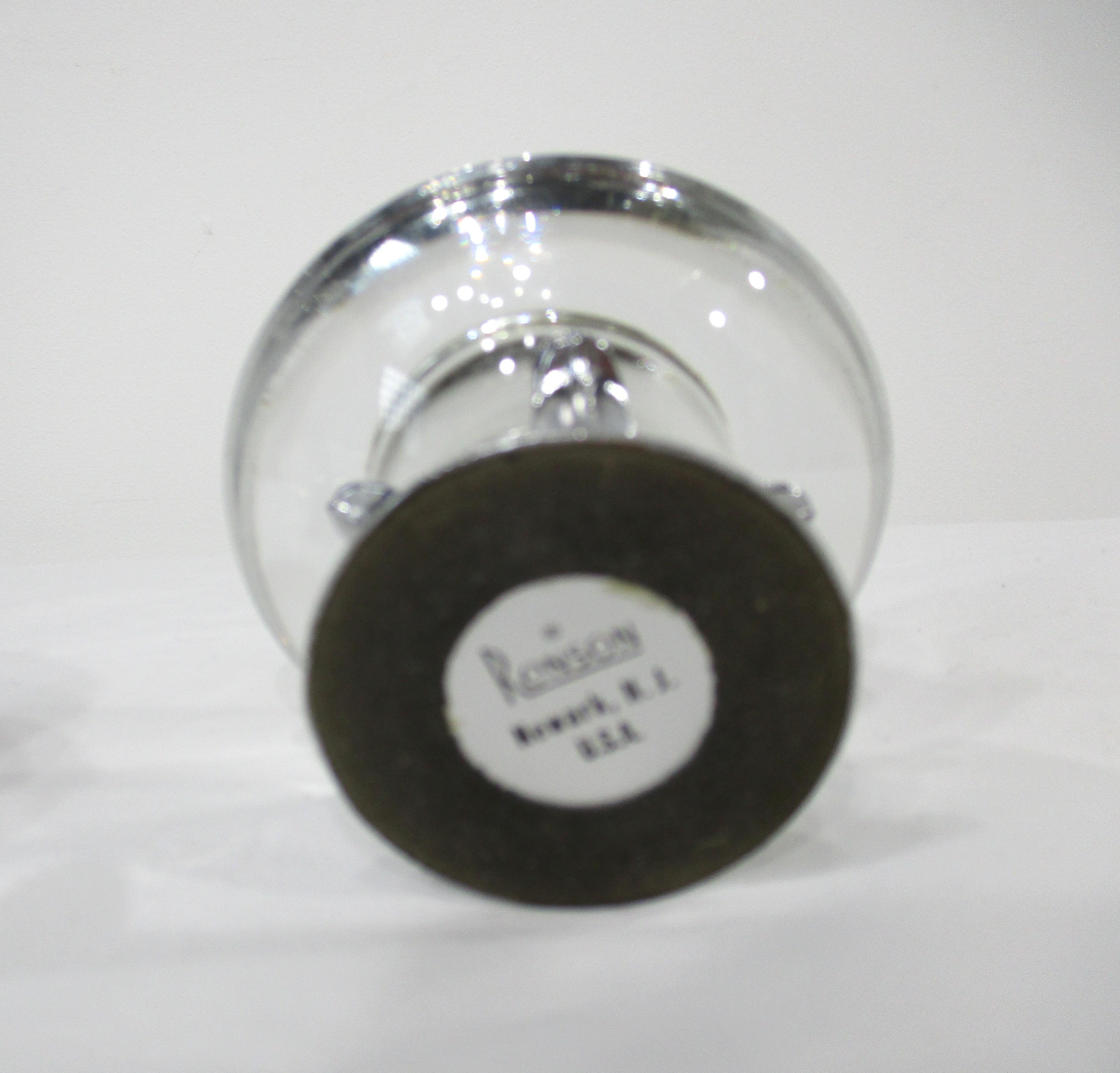 20th Century Ronson Glass / Chrome Candlesticks for Ronson Lighter Company For Sale