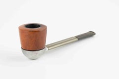 Ronson Smoking Pipe, Briar Wood and Metal, Mid-20th Century, England