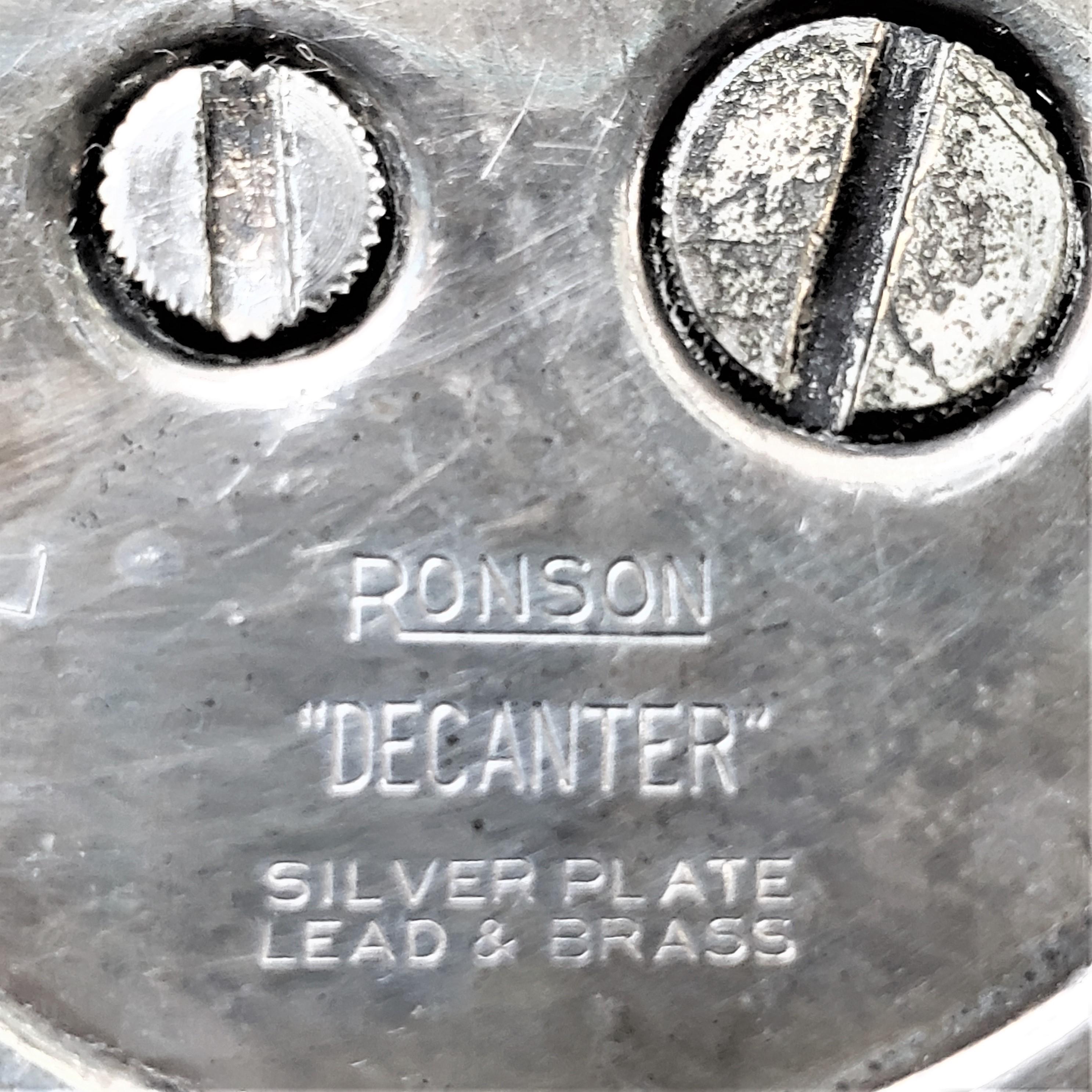 Machine-Made Ronson Mid-Century Era Silver Plated Figural 'Decanter' Table Lighter For Sale