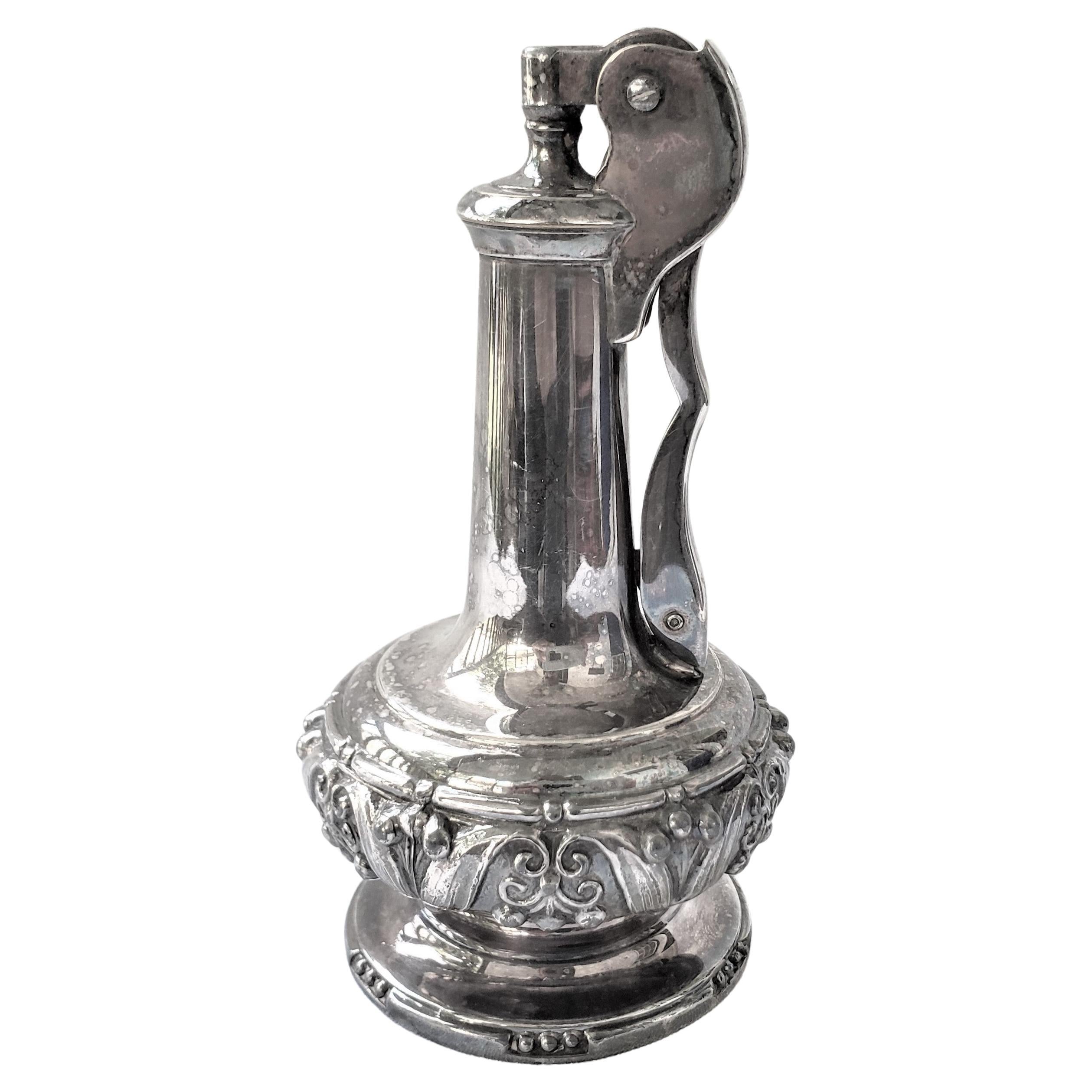 Ronson Mid-Century Era Silver Plated Figural 'Decanter' Table Lighter For Sale